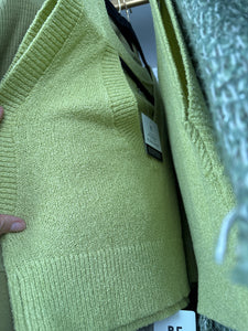 Olive green V-Neck crop sweater vest