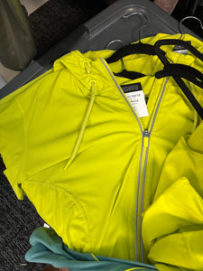 Bright yellow workout crop jacket