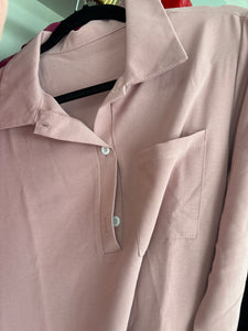 Light Pink Shirt Dress- polyester