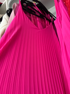Dress-Chiffon long Bright Pink