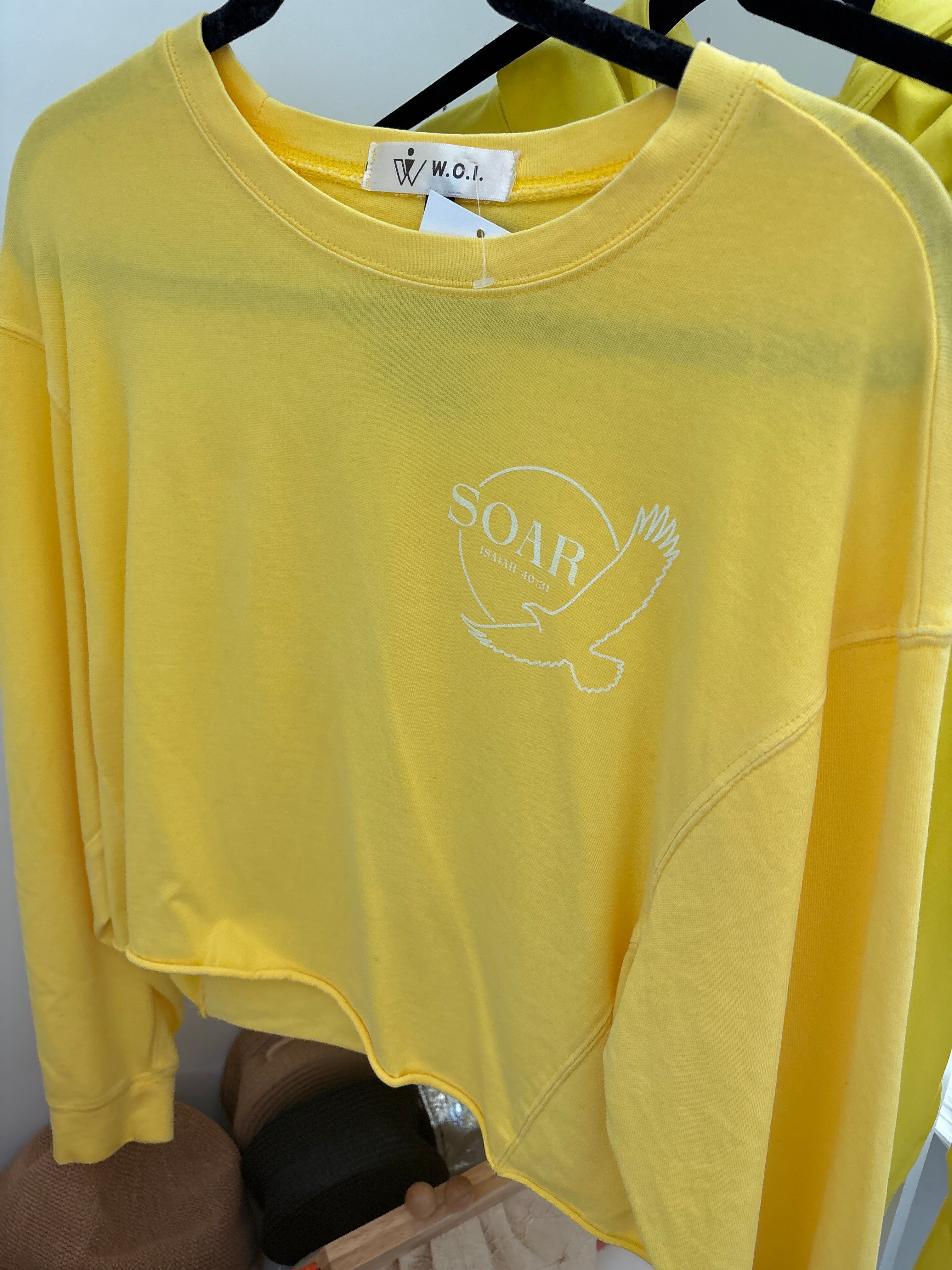 Yellow Soar long sleeve Crop