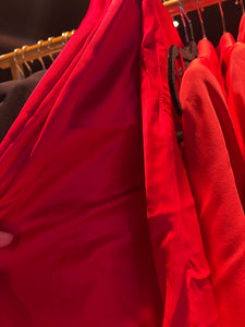 Red silk skirt