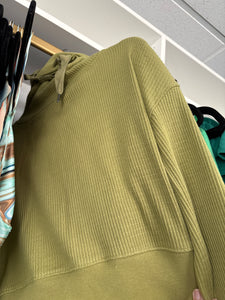 Olive green crop hoodie