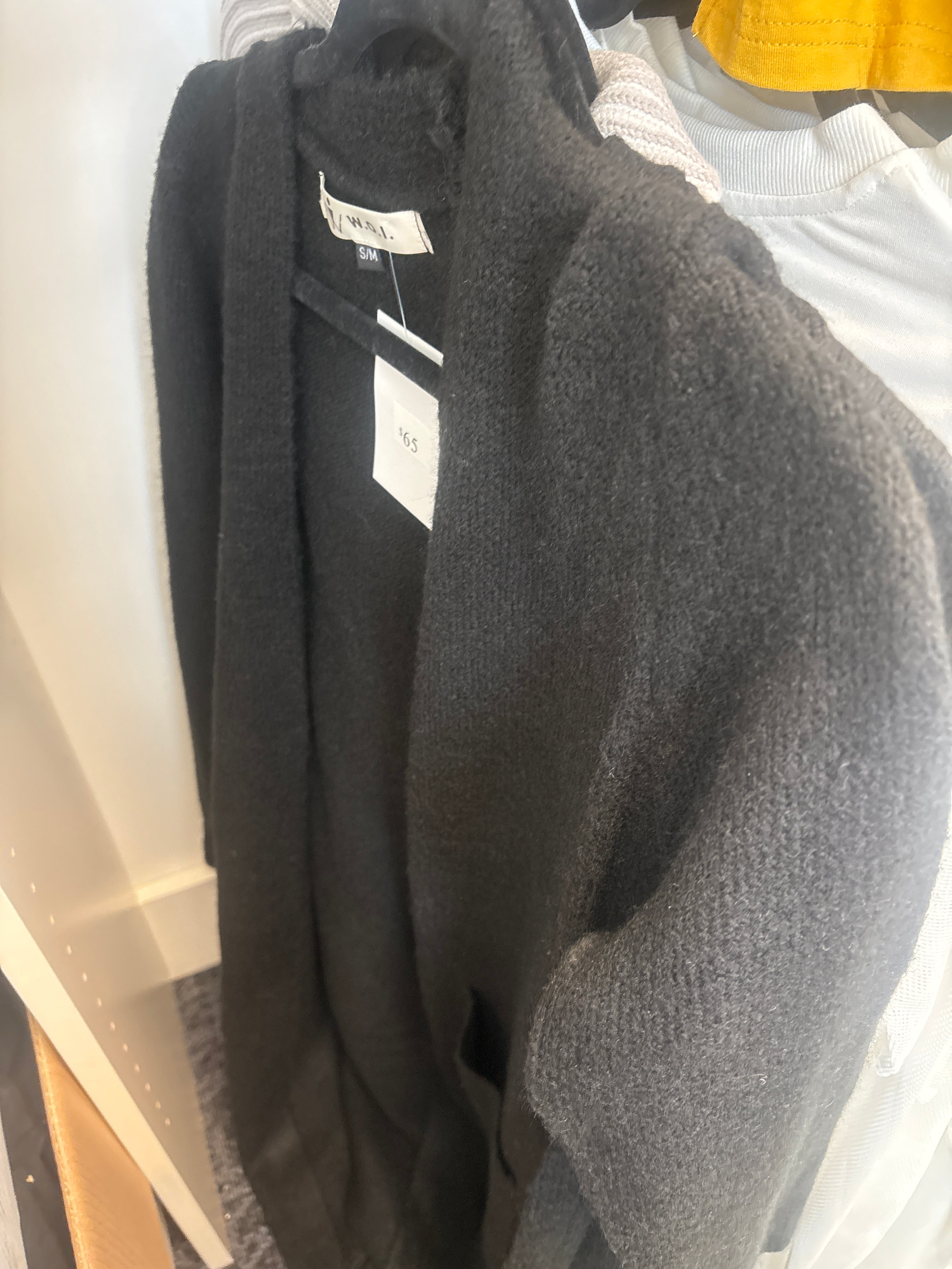 Black long soft cardigan