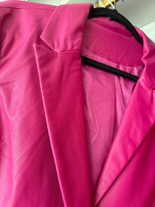 Pink Faux leather Jacket