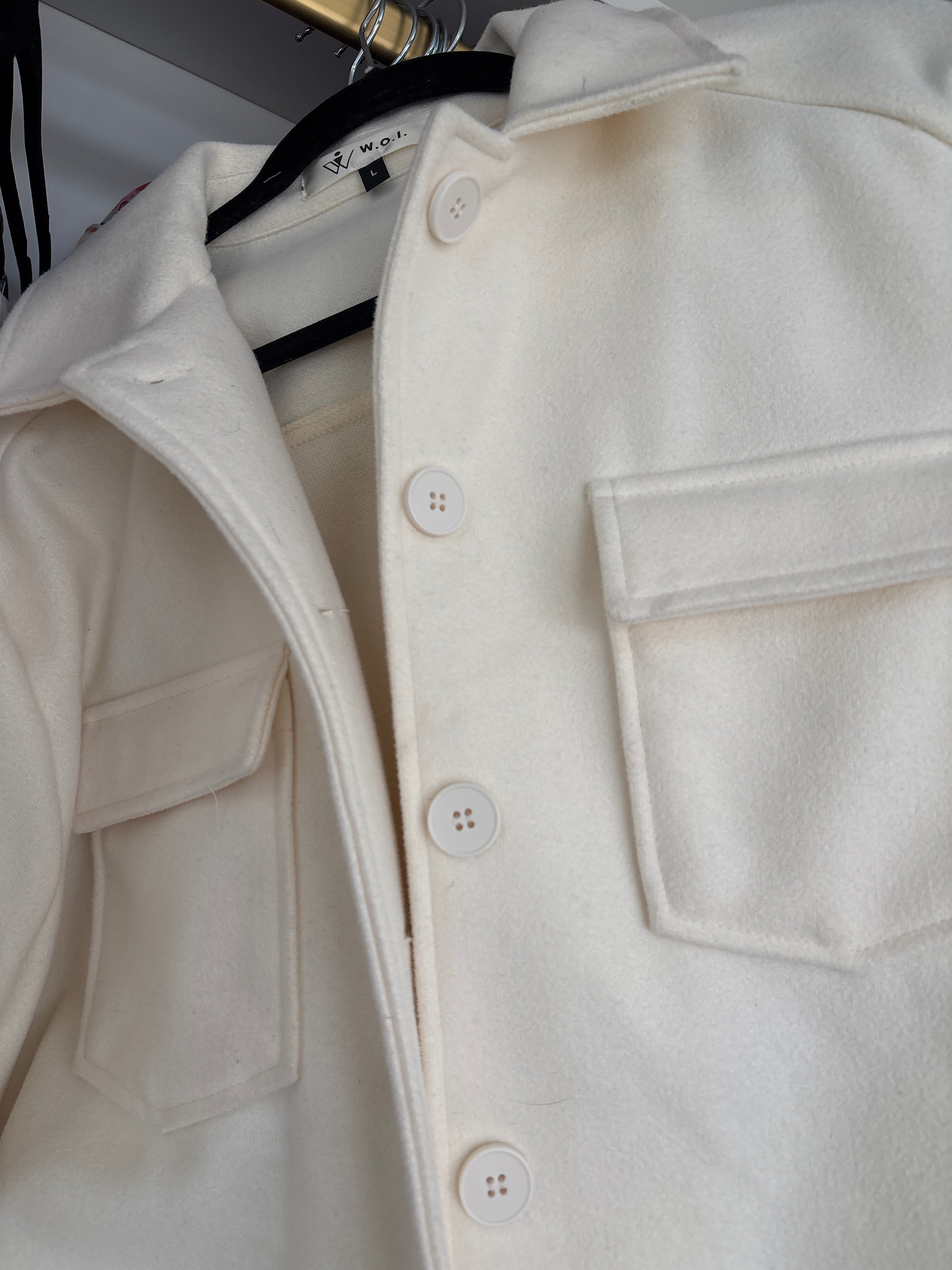 Fleece Shacket black or cream