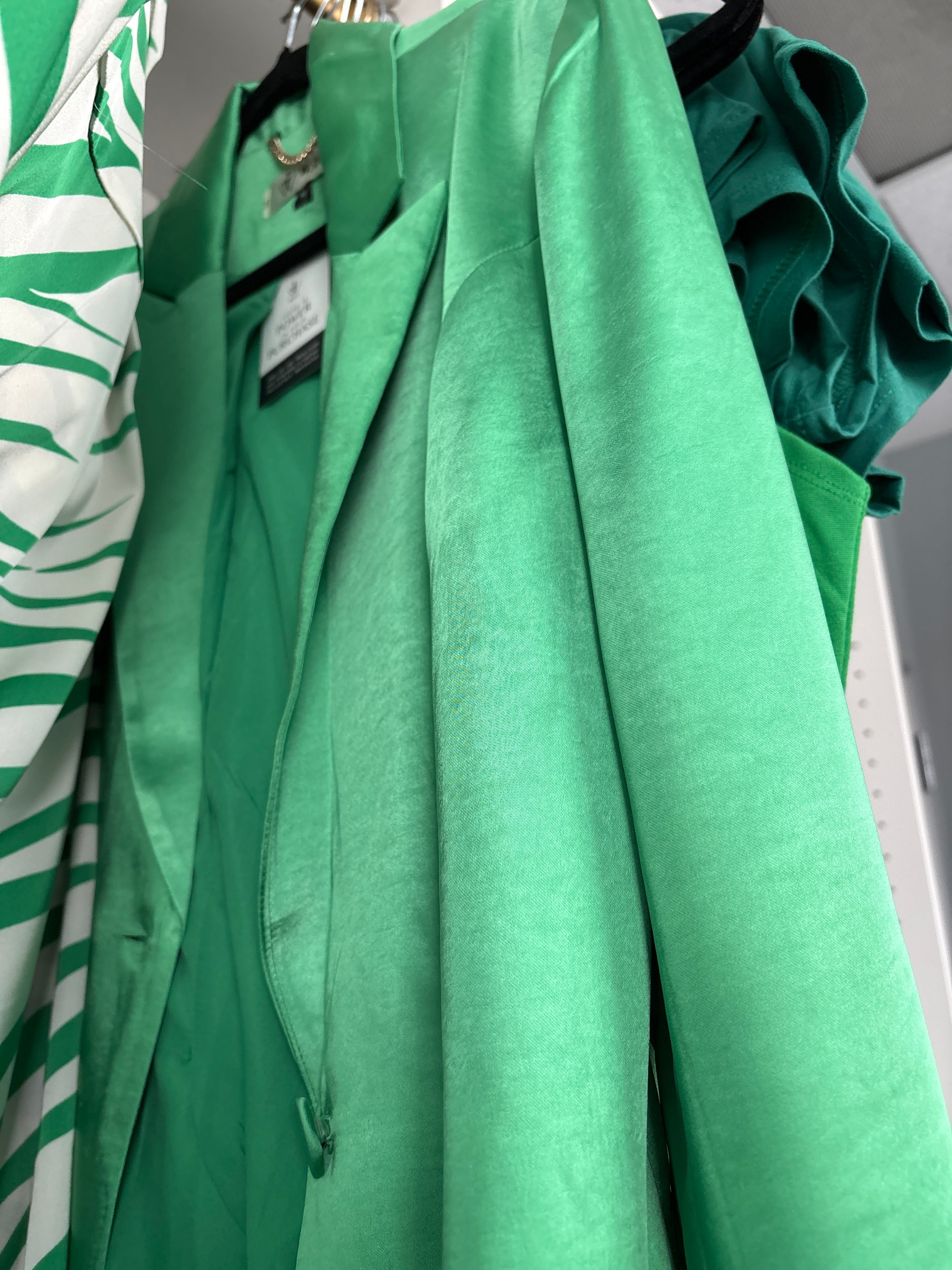 Green silk Blazer