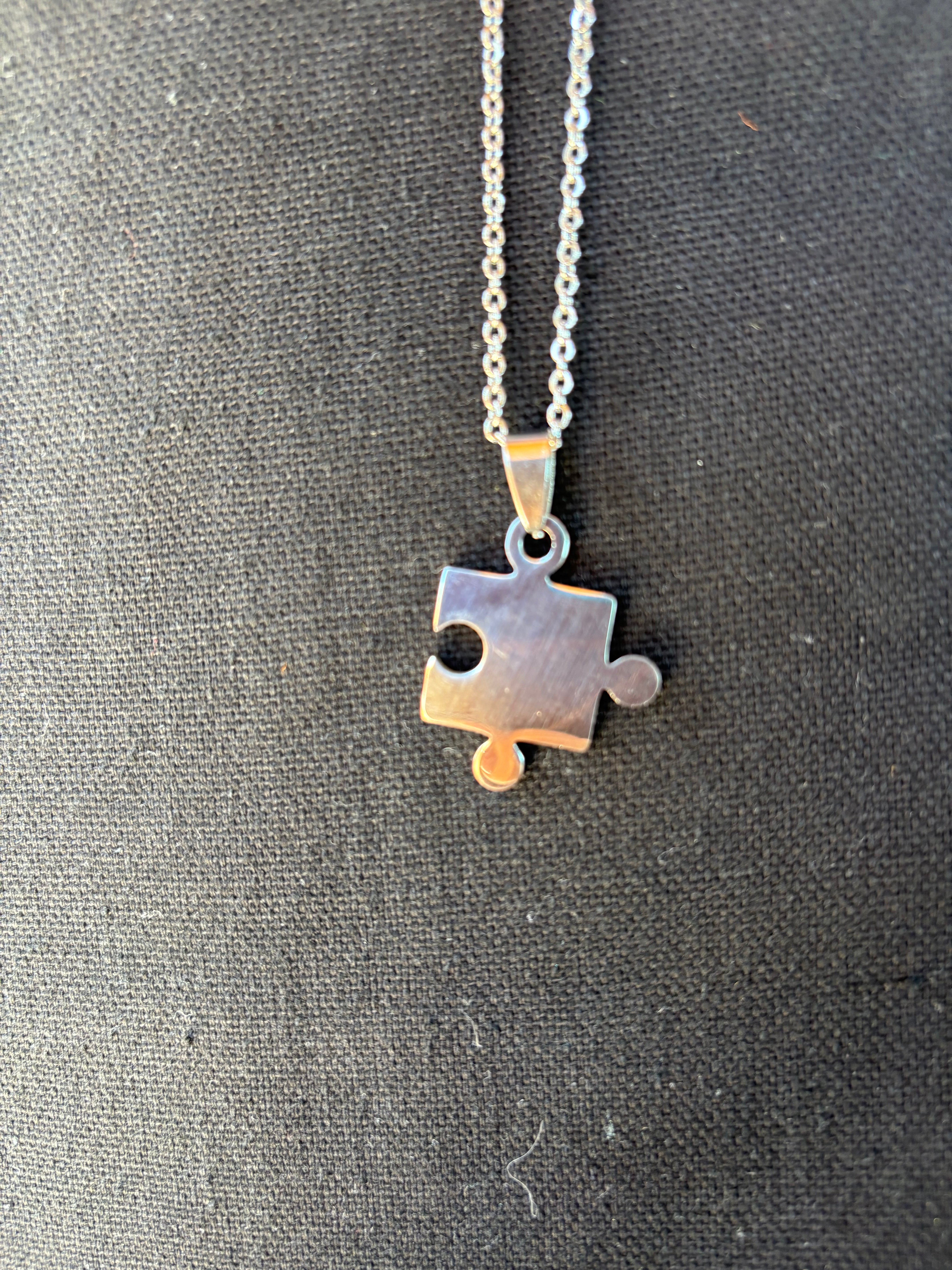 Puzzle Piece Silver Necklace